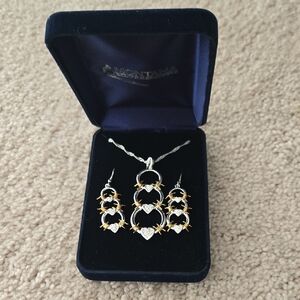 Montana Silversmiths Gold and Silver Heart Necklace Set